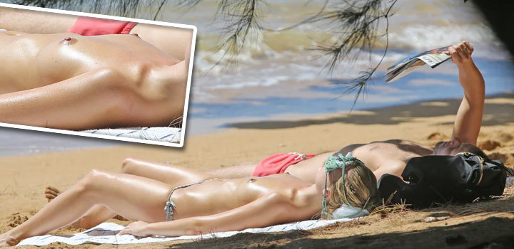 Harley Quinn actress Margot Robbie topless at the beach