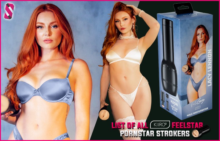 Redhead pornstar Lacy Lennon exact pussy replica stroker - Kiiroo FeelStars sex toy brand