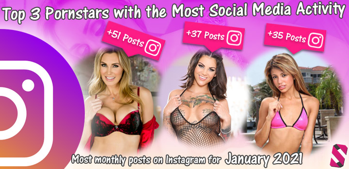 List of pornstars with the most social media activity - top 3 Instagram