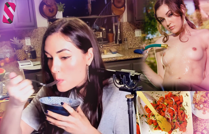 pornstar Sasha Grey loves to cook live on stream