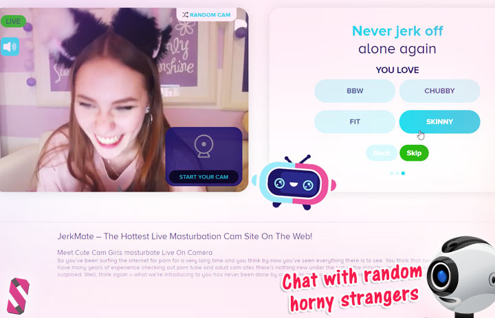 ChatRoulette and Omegle adult sex alternative websites - Jerkmate webcams