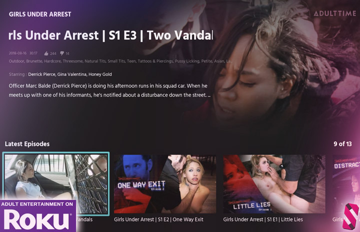 Adult Time series on Roku - Girls Under Arrest - The best premium porn Roku channels