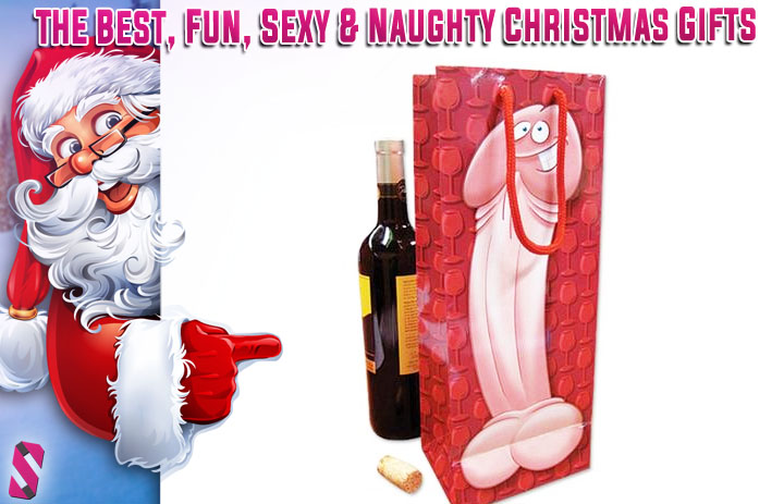 Penis print wine bottle bag - 10 Best, Fun, Sexy & Naughty Christmas Gifts (for an epic party)